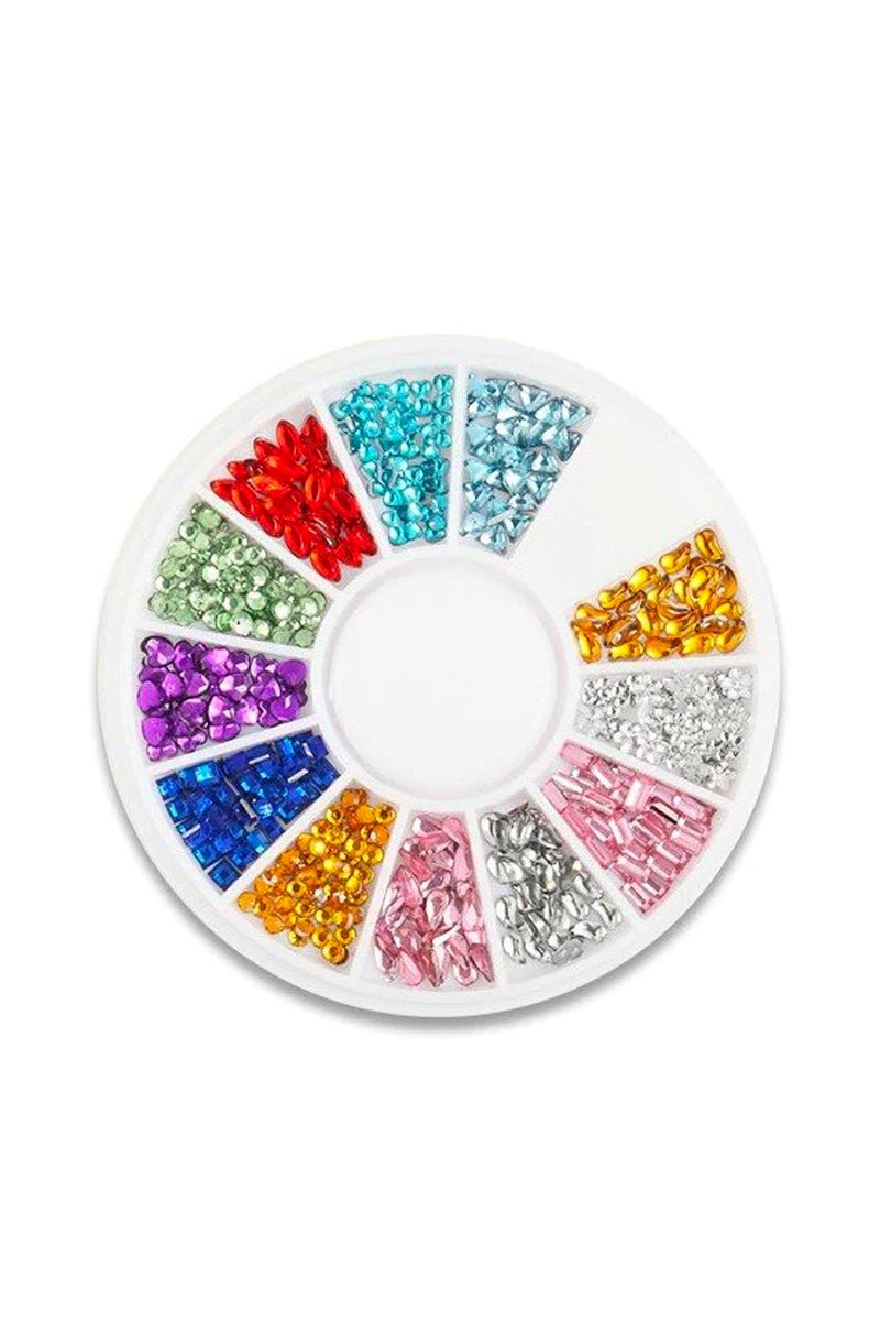 Farverigt smykkestenshjul (Forskellige former) | Nailster Denmark