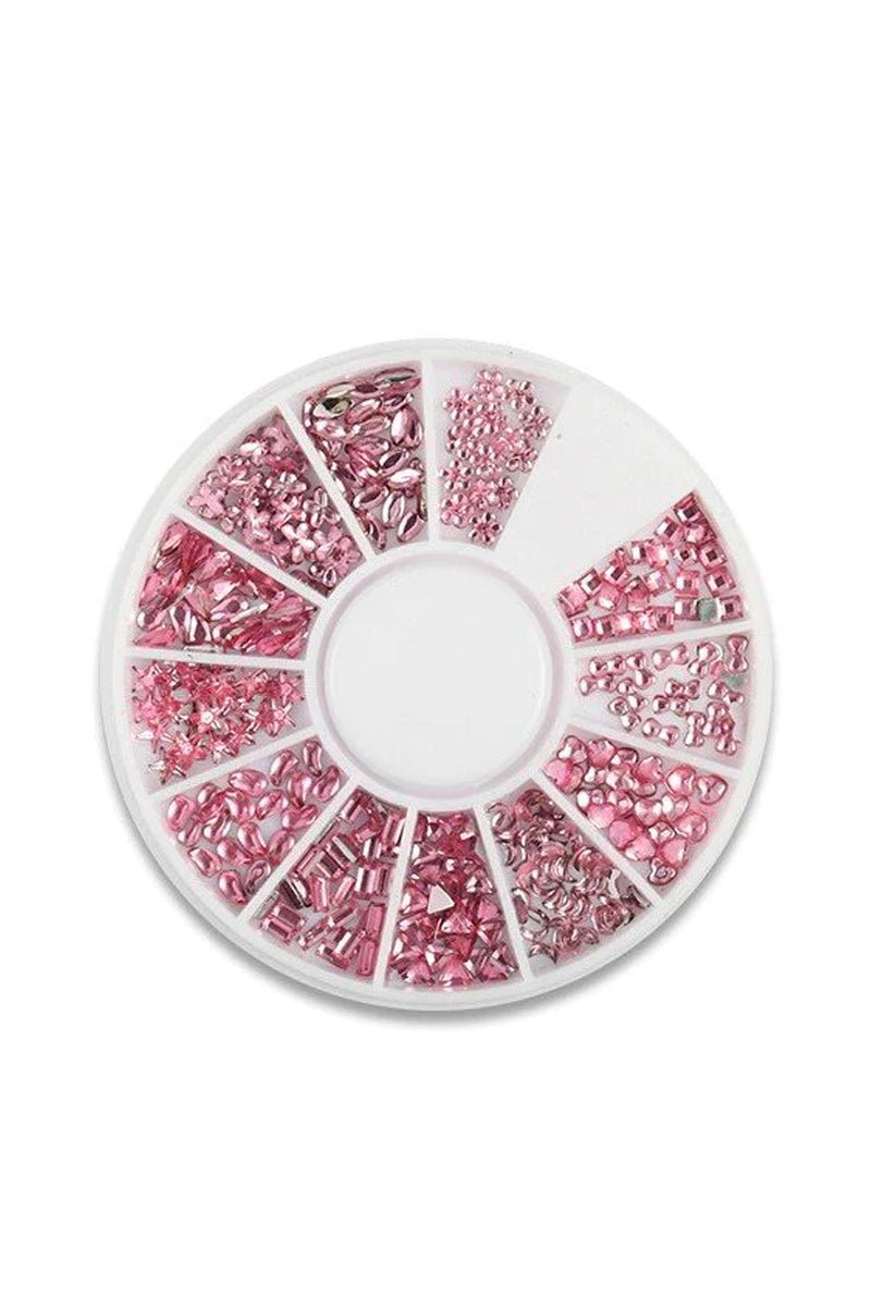 Pink smykkestenshjul (12 former) | Nailster Denmark
