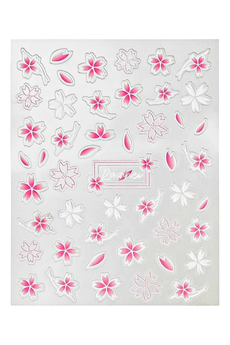 Pink/white flowers - 3D Sticker | Nailster Denmark