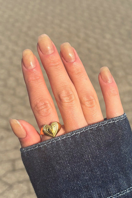 Polygel Peach Glitter · 461 | Nailster Denmark