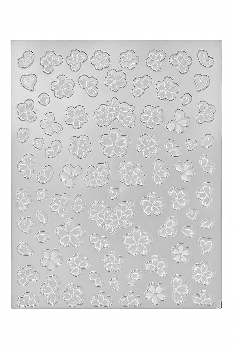 White flowers - 3D Sticker | Nailster Denmark