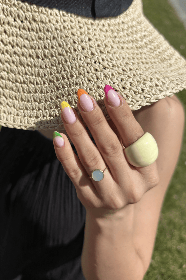 Colorful Frenchies | Nailster Denmark