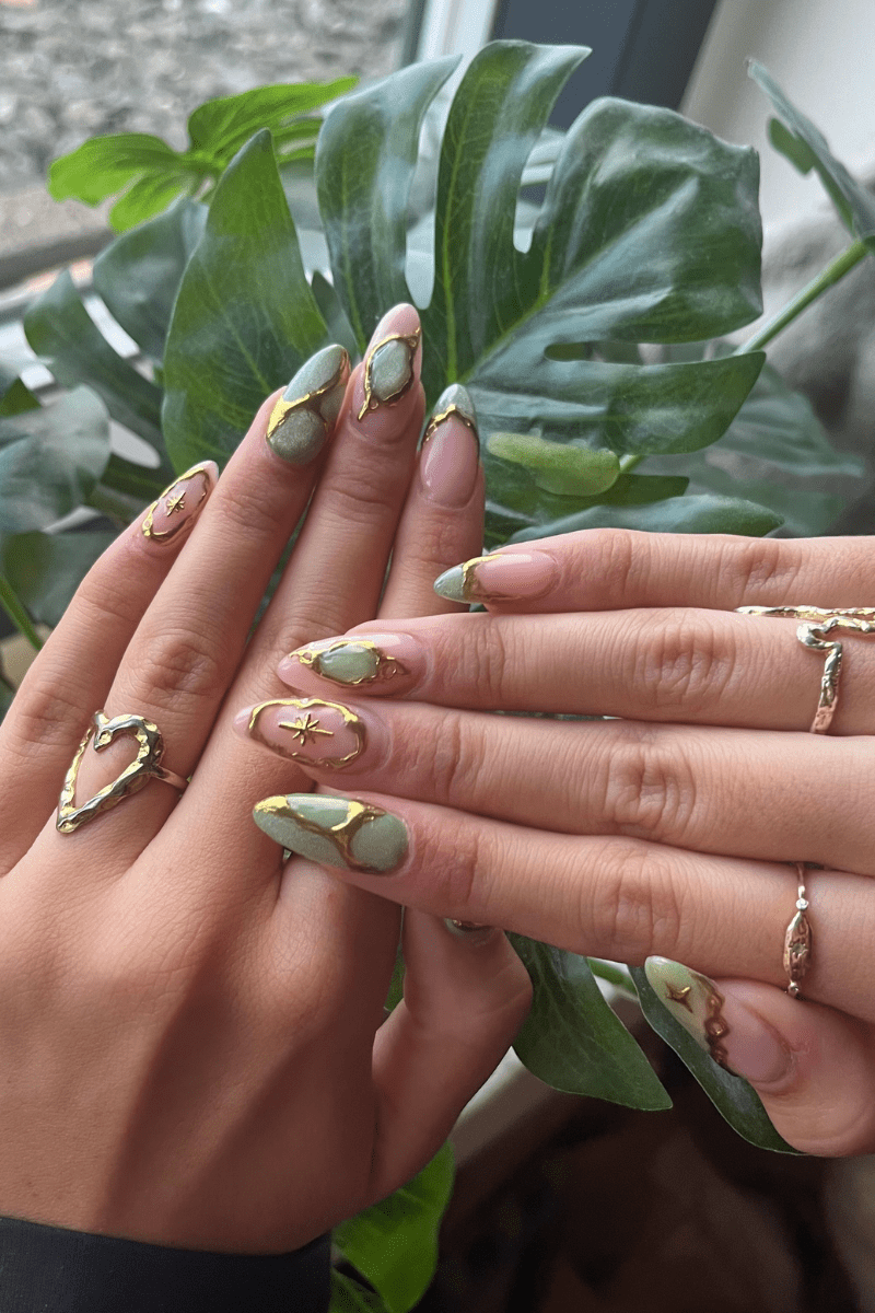 Gilded Green Look | Nailster Denmark