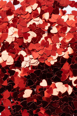 Glitter - Rød Hjerteformet | Nailster Denmark