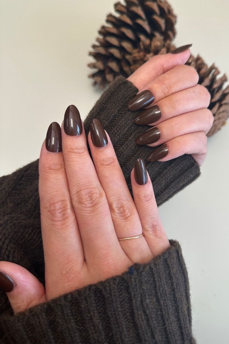 Press & Go - Brown obsession - Almond | Nailster Denmark