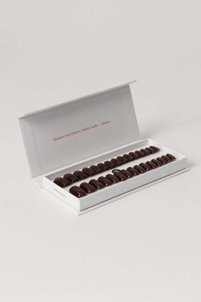 Press & Go - Brown obsession - Square | Nailster Denmark
