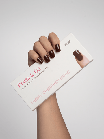 Press & Go - Brown obsession - Square | Nailster Denmark
