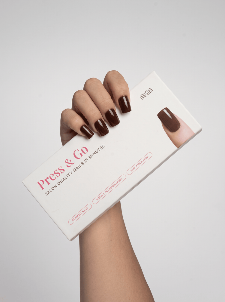 Press & Go - Brown obsession - Square | Nailster Denmark