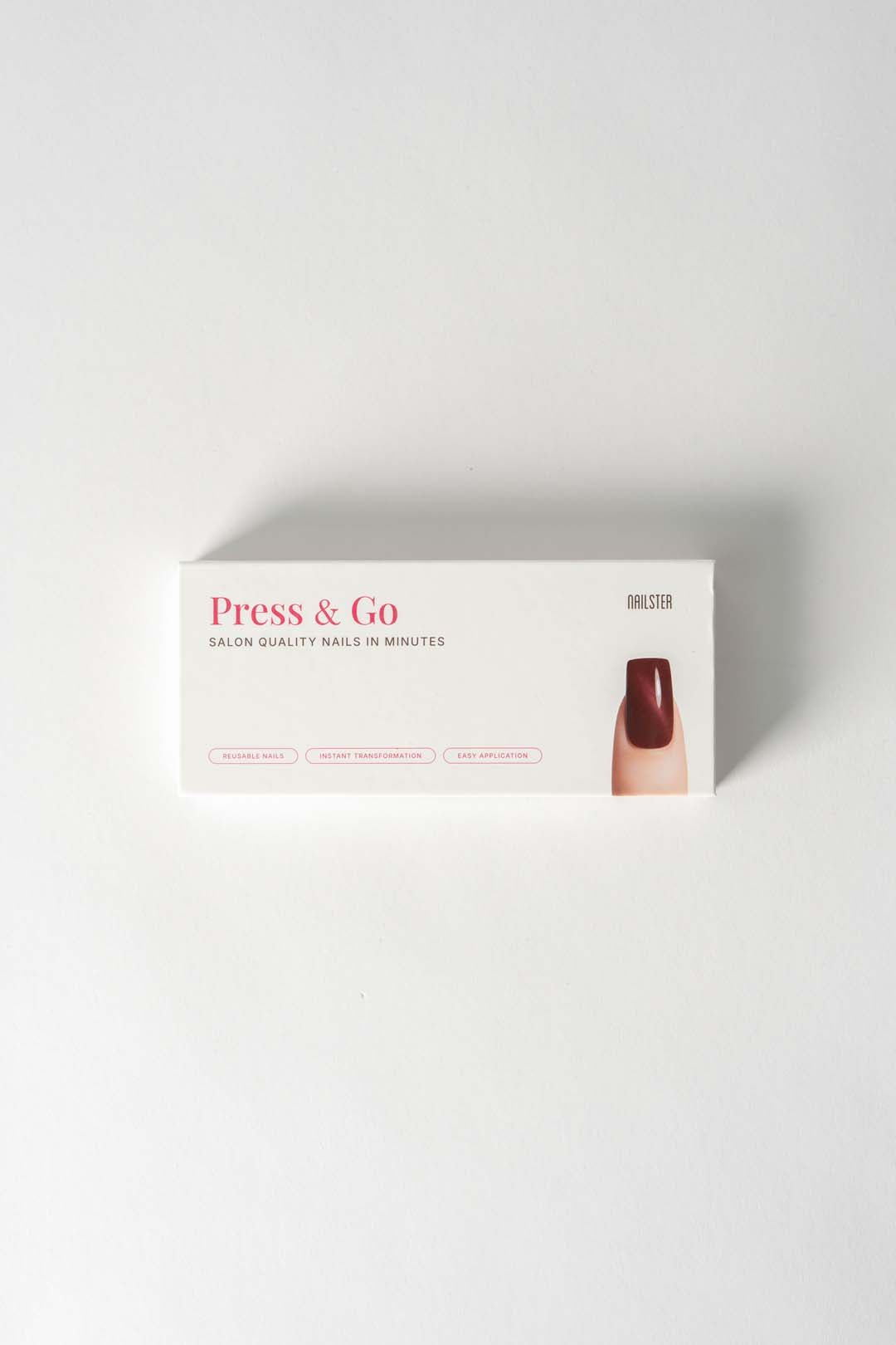 Press & Go - Cherry Cat Eye - Square | Nailster Denmark