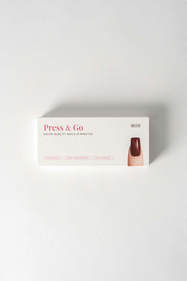 Press & Go - Cherry Cat Eye - Square | Nailster Denmark